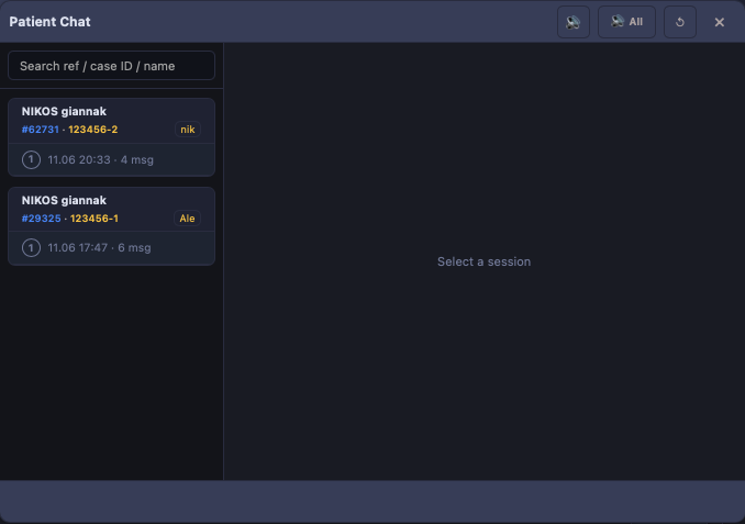 Chat — chat sessions screen in Quark