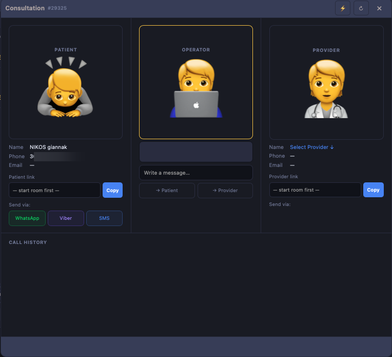 Telemedicine — consult screen in Quark