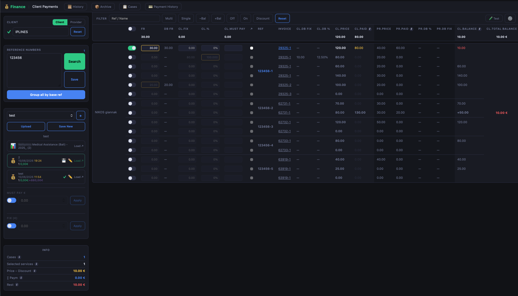 Finance — finance screen in Quark