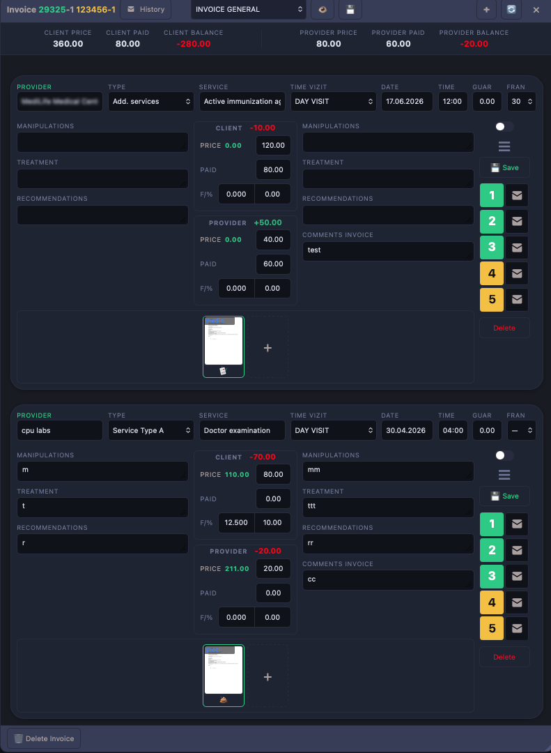 Invoice — invoice screen in Quark