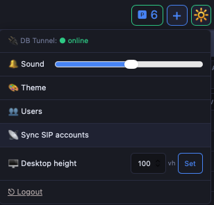 Settings — settings screen in Quark